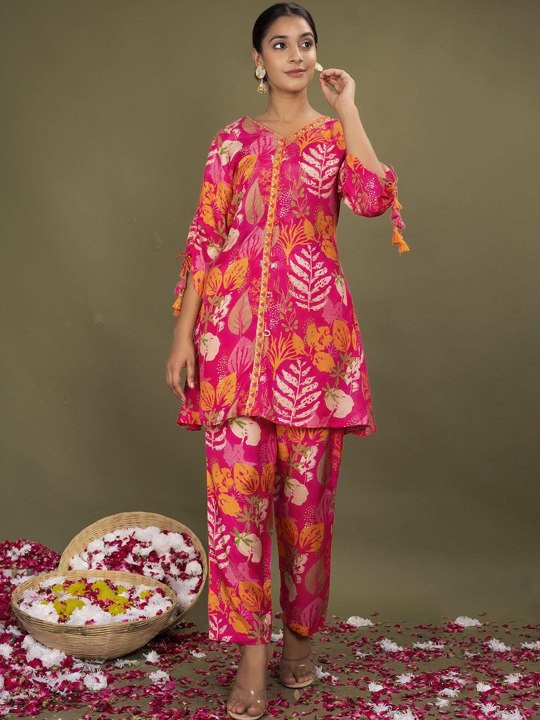 advya printed tunic & trousers co-ords