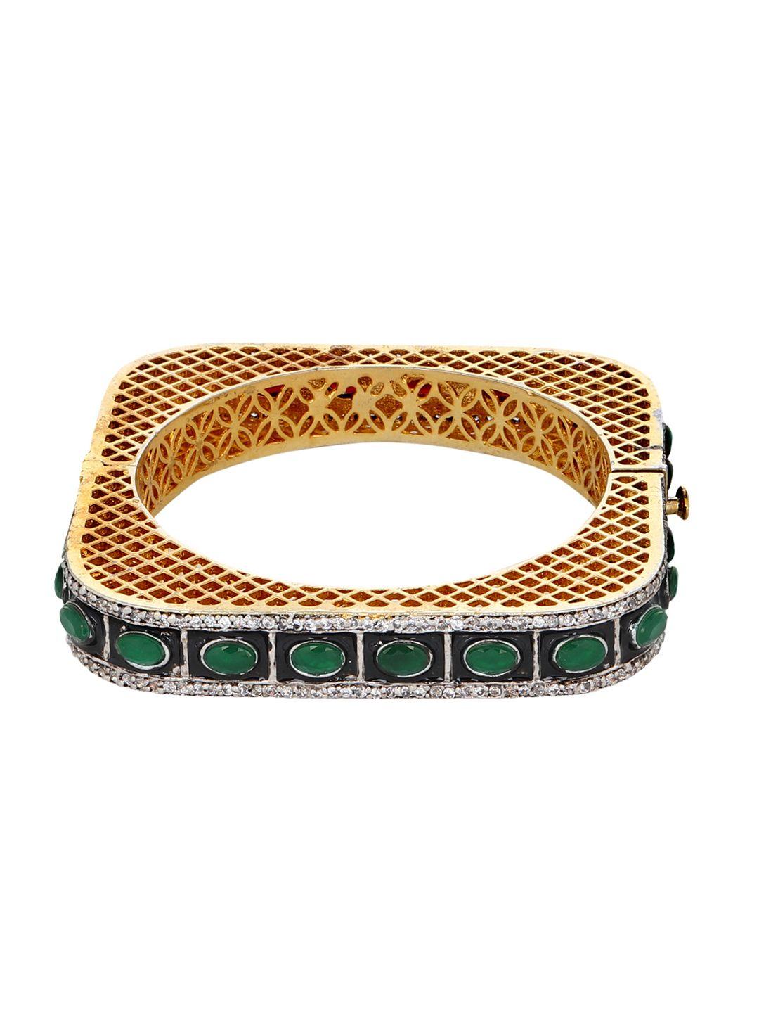 adwitiya collection gold-plated antique kada bracelet