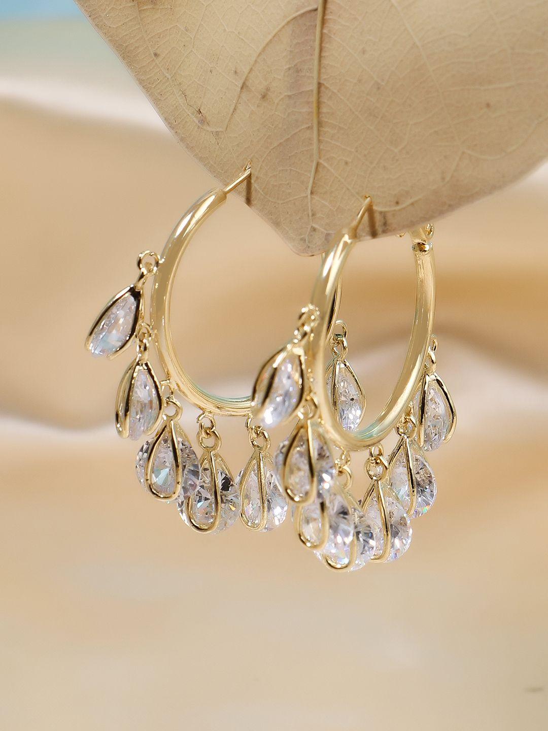 adwitiya collection gold-plated classic hoop earrings