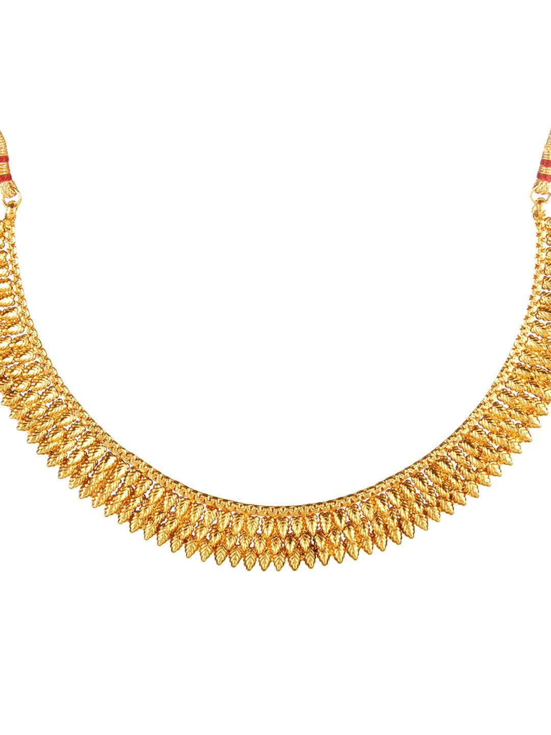 adwitiya collection gold-plated copper antique necklace