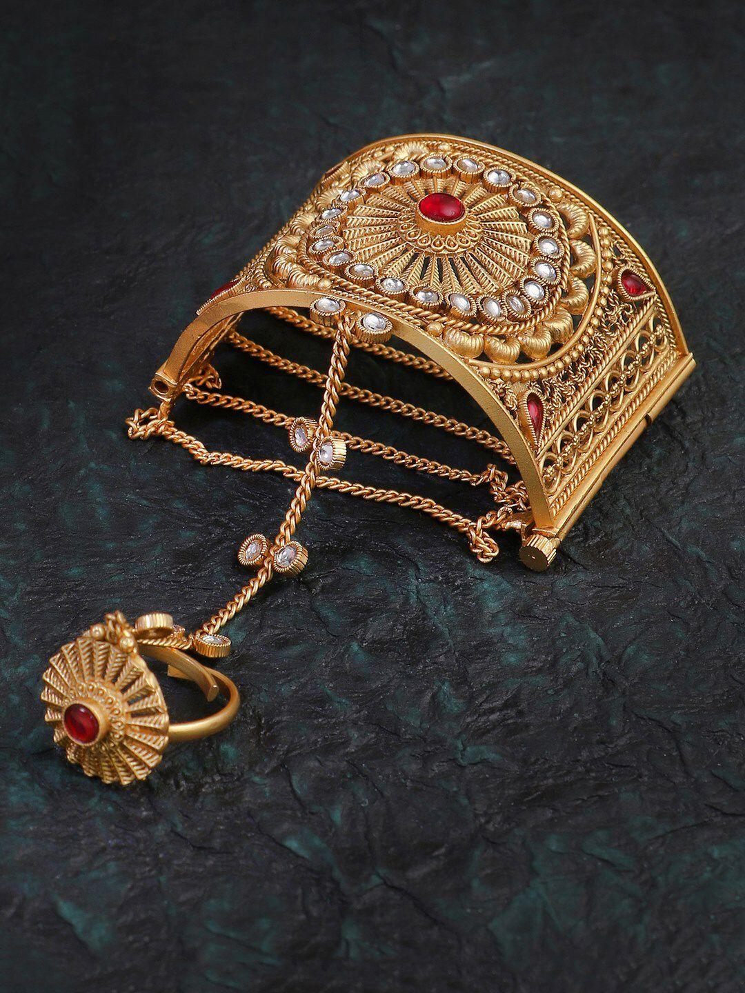 adwitiya collection gold-plated ring bracelet