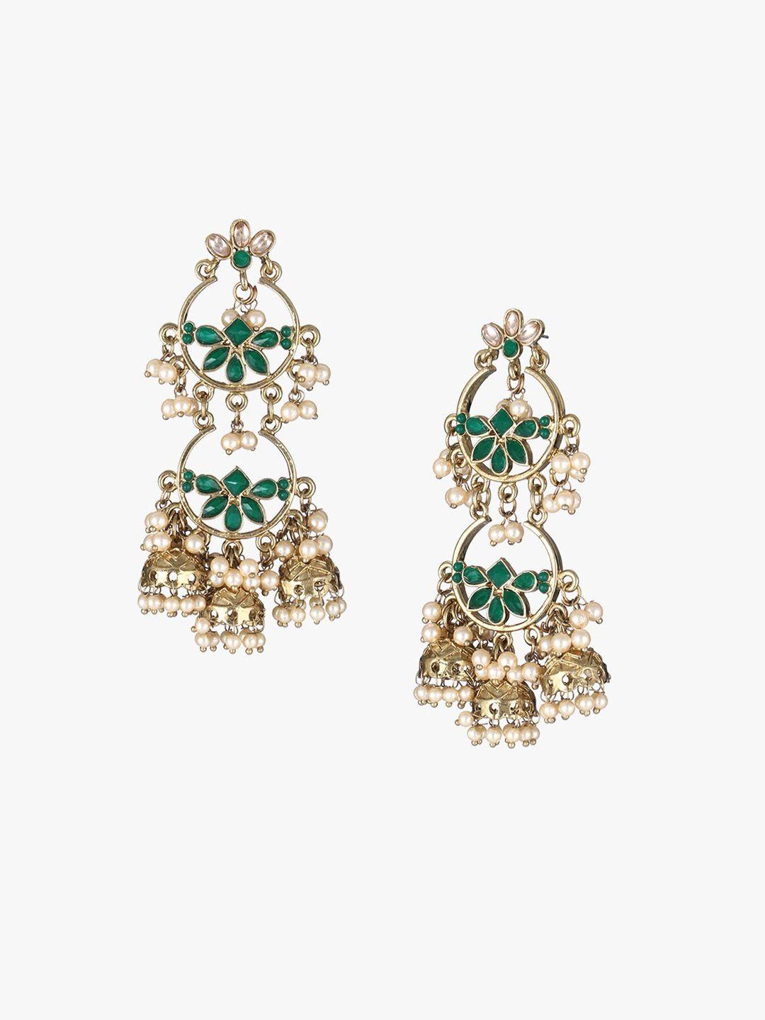 adwitiya collection gold-toned classic jhumkas earrings