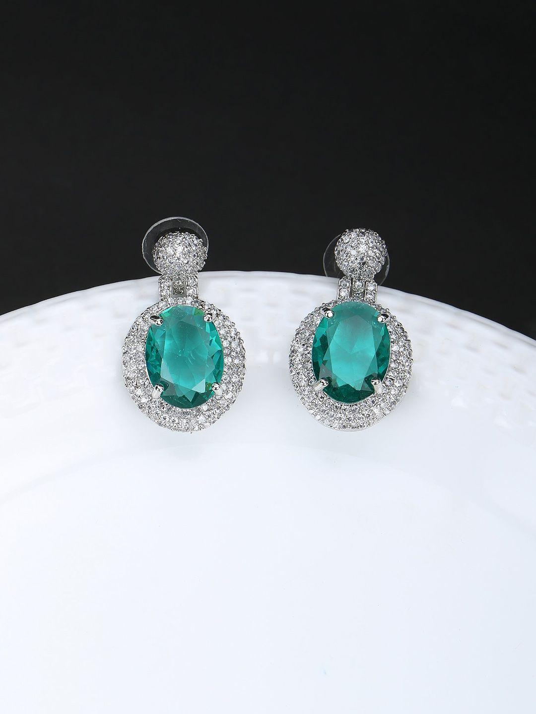 adwitiya collection rhodium-plated classic drop earrings