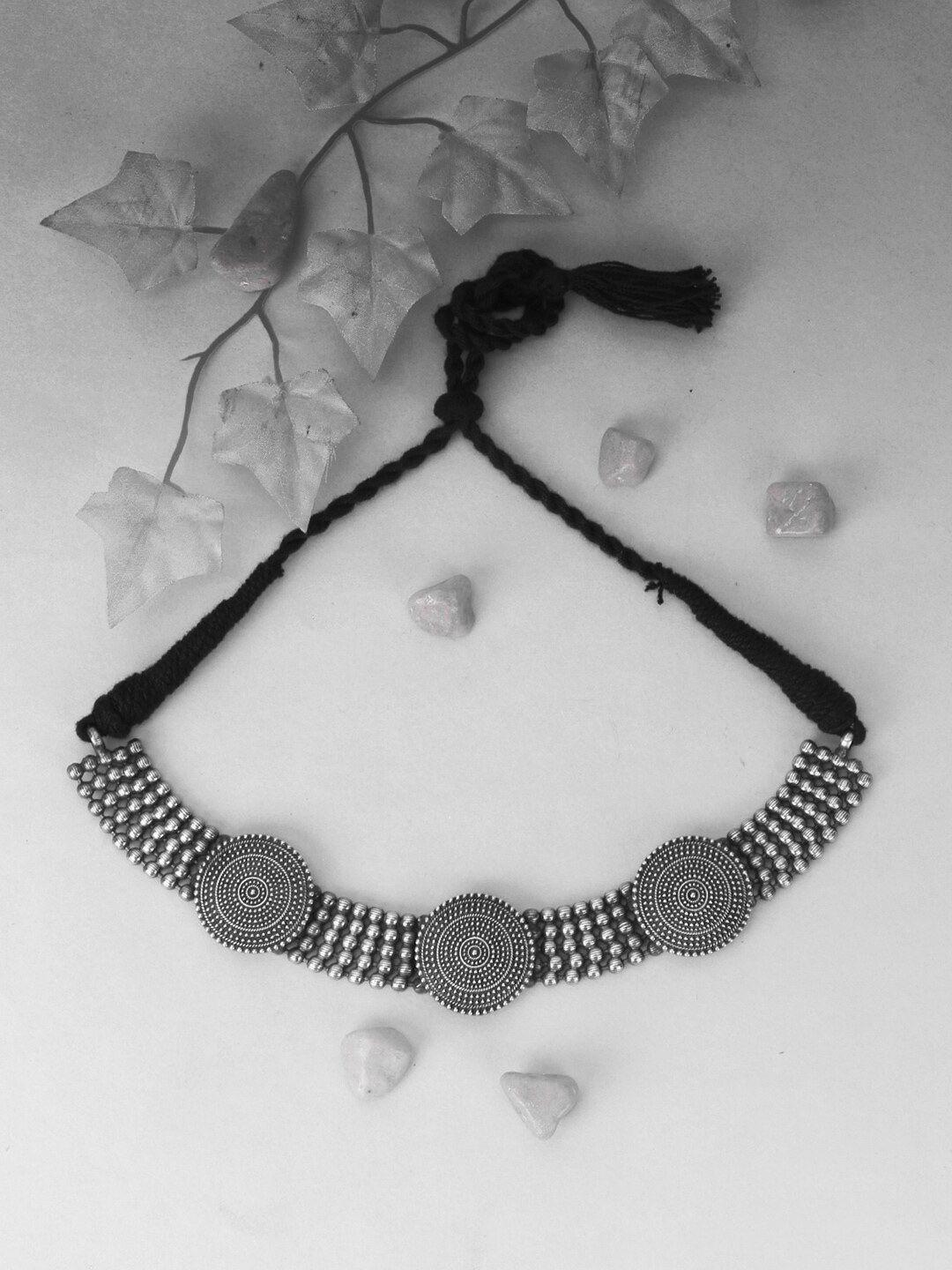 adwitiya collection silver-plated necklace