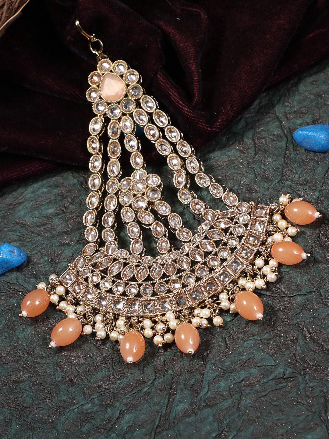 adwitiya collection women gold head jewellery