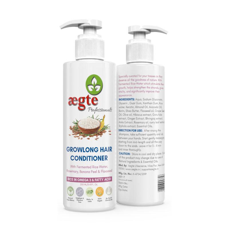 aegte growlong hair conditioner with rice water rosemary banana peel and flaxseed seeds