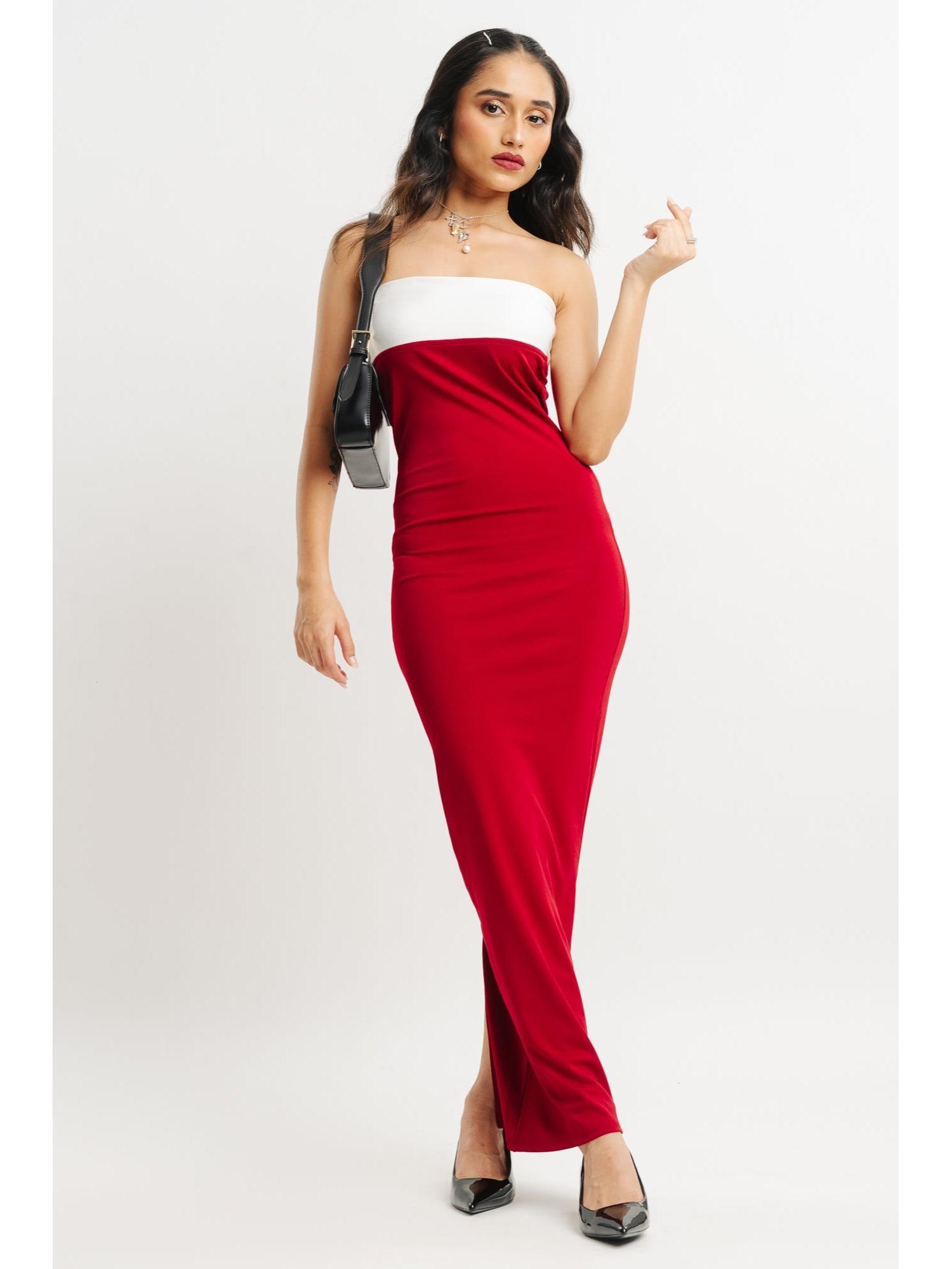 aer white and red maxi dress