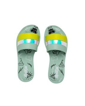 aeroplane print slip-on slides