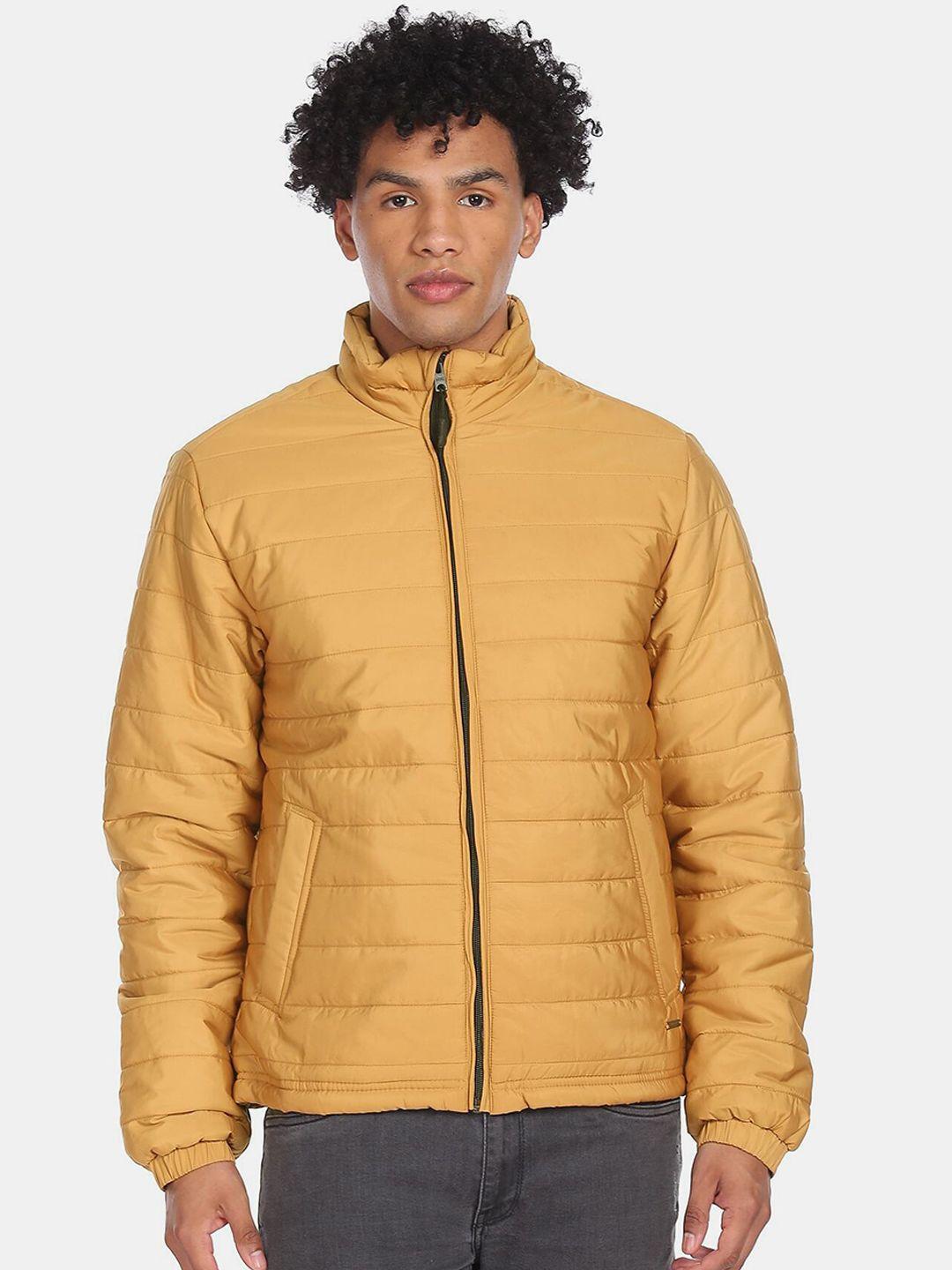 aeropostale men gold-toned quilted jacket