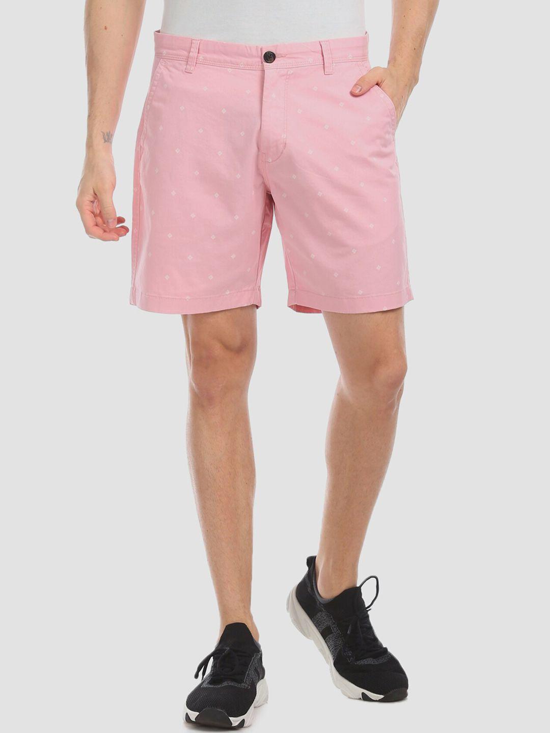 aeropostale men pink solid regular fit regular shorts