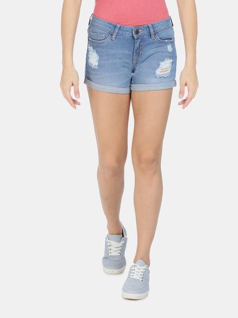 aeropostale blue distressed denim shorts