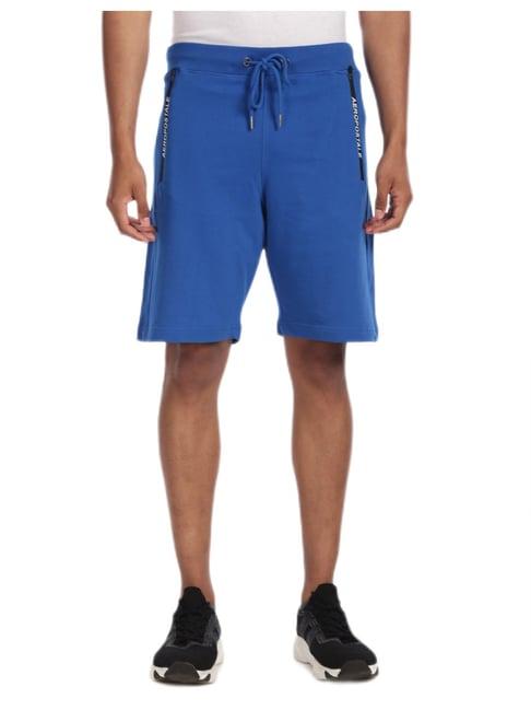 aeropostale blue elasticized waist solid shorts
