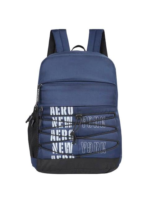 aeropostale coppell navy polyester printed backpack - 19 ltrs