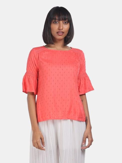 aeropostale coral square neck top