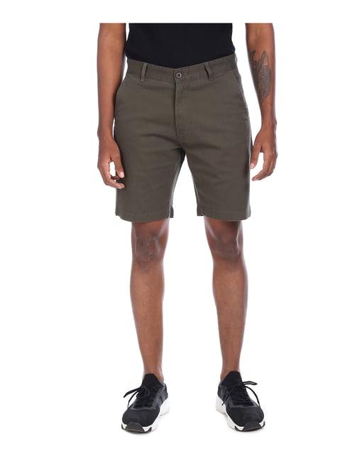 aeropostale dark olive chino shorts