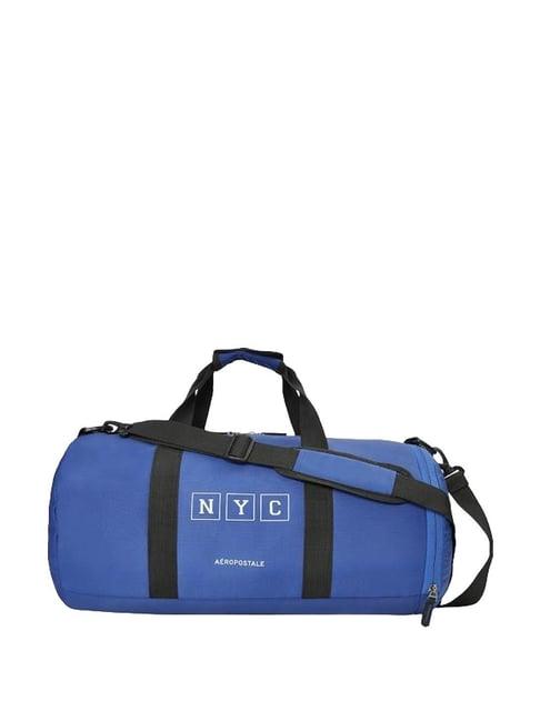 aeropostale dryden electric blue polyester printed duffle bag