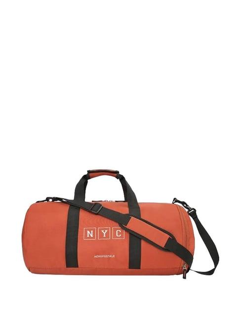 aeropostale dryden orange polyester printed duffle bag