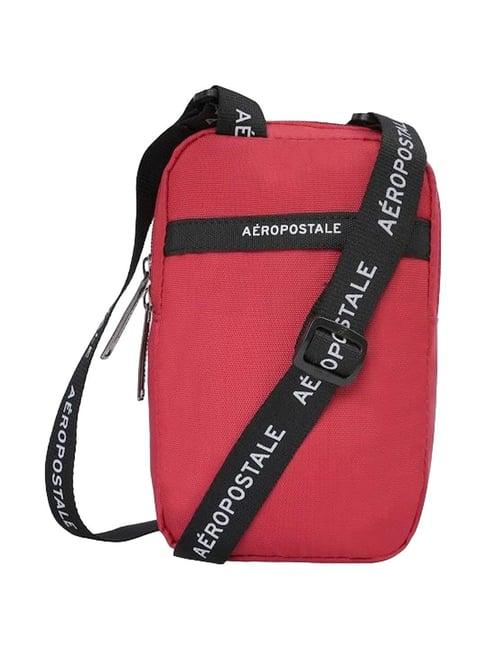 aeropostale foster red polyester solid cross body bag