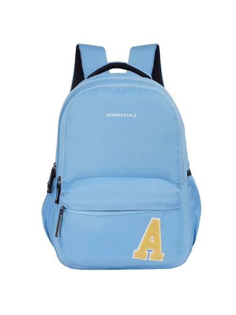 aeropostale marlin light blue polyester printed laptop backpack - 23 ltrs