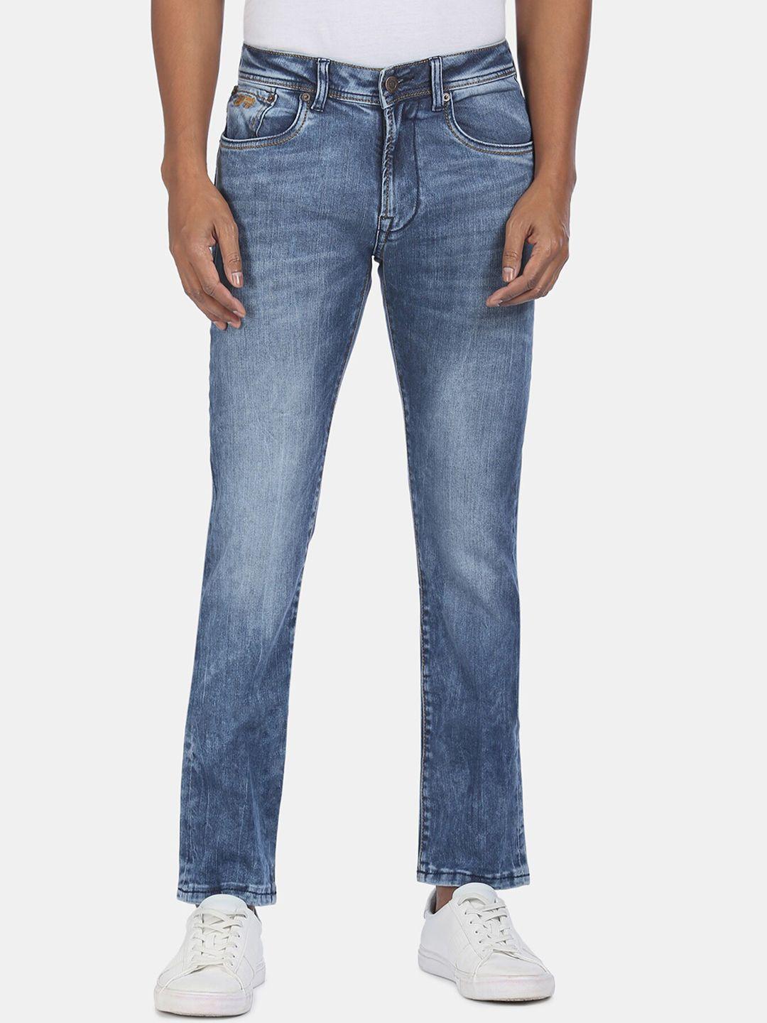 aeropostale men blue tapered fit heavy fade jeans