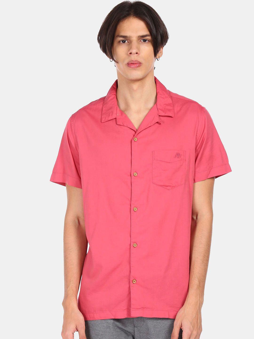 aeropostale men pink casual shirt