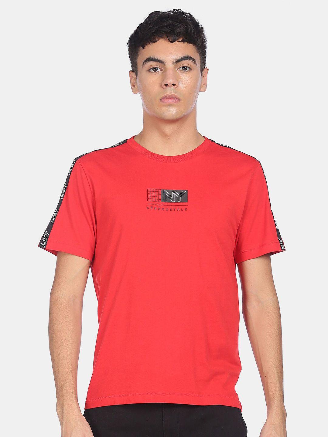 aeropostale men red cotton t-shirt