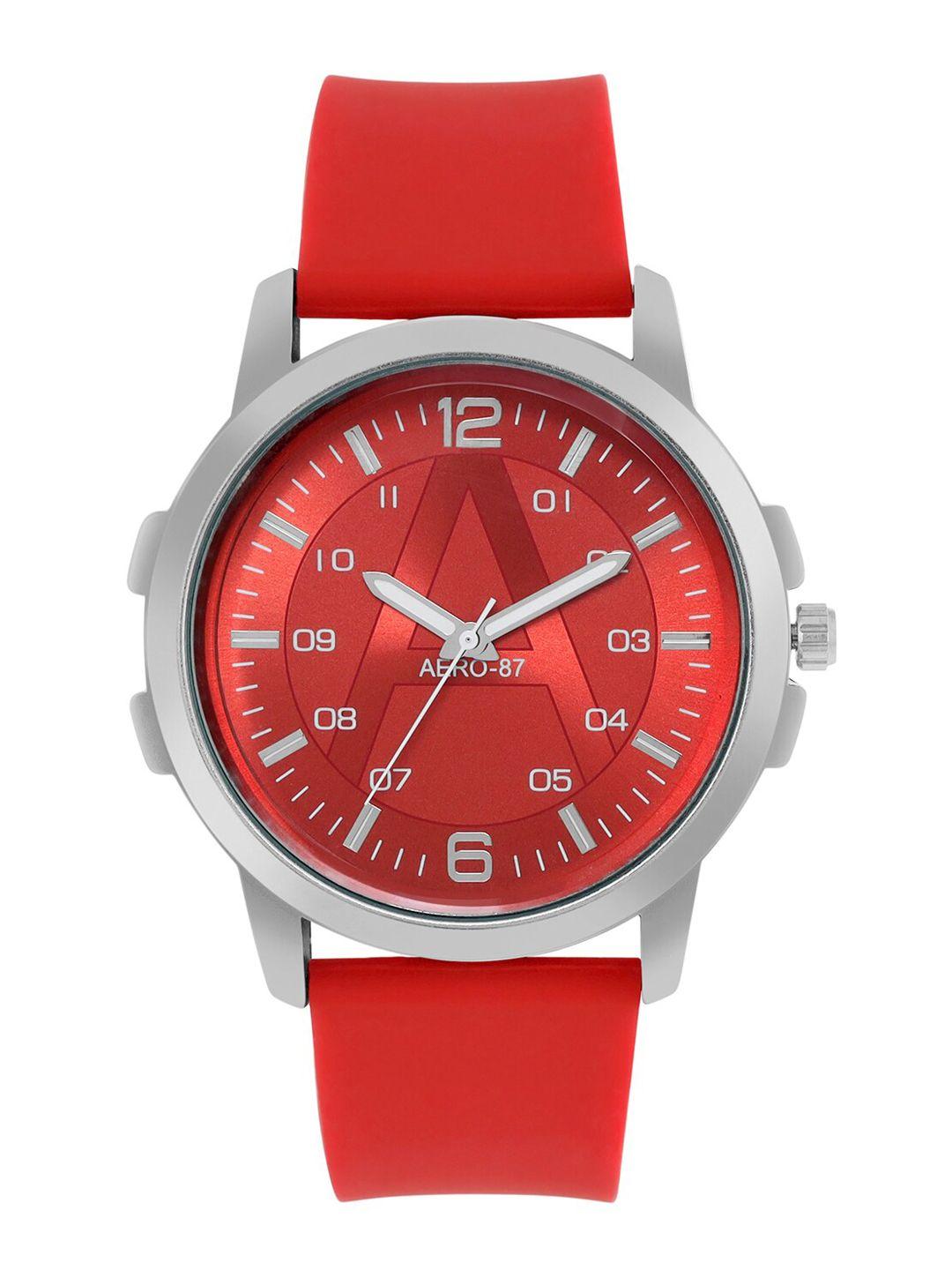 aeropostale men red printed dial & red straps analogue watch aero_aw_a10-5_rd