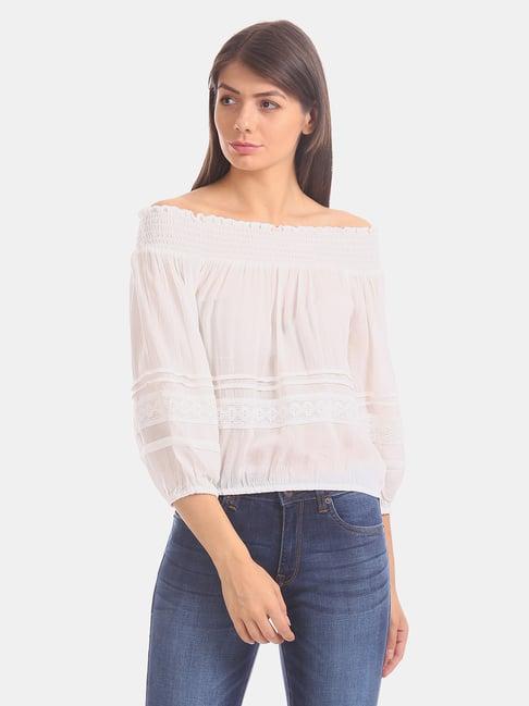 aeropostale off-white regular fit top