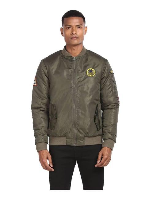 aeropostale olive regular fit bomber jacket