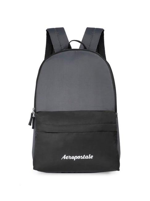 aeropostale orson grey polyester color block backpack - 10 ltrs