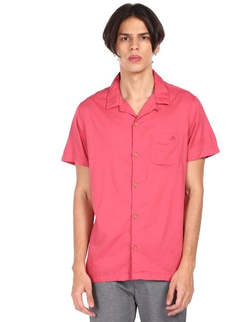 aeropostale pink cotton regular fit shirt
