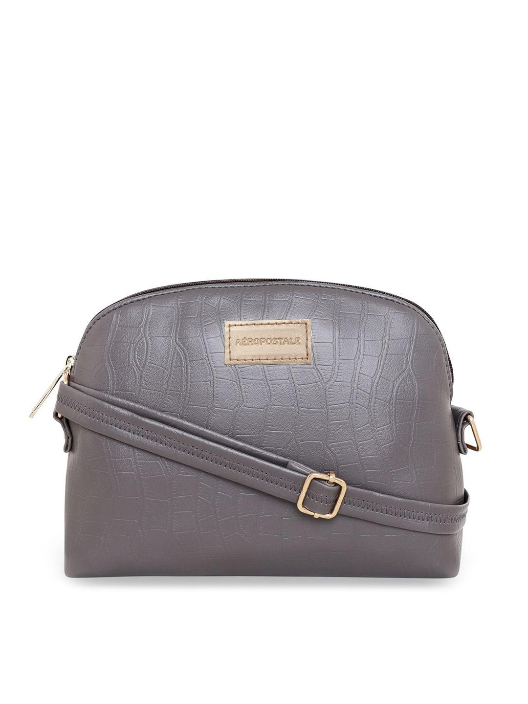 aeropostale taupe textured pu structured sling bag