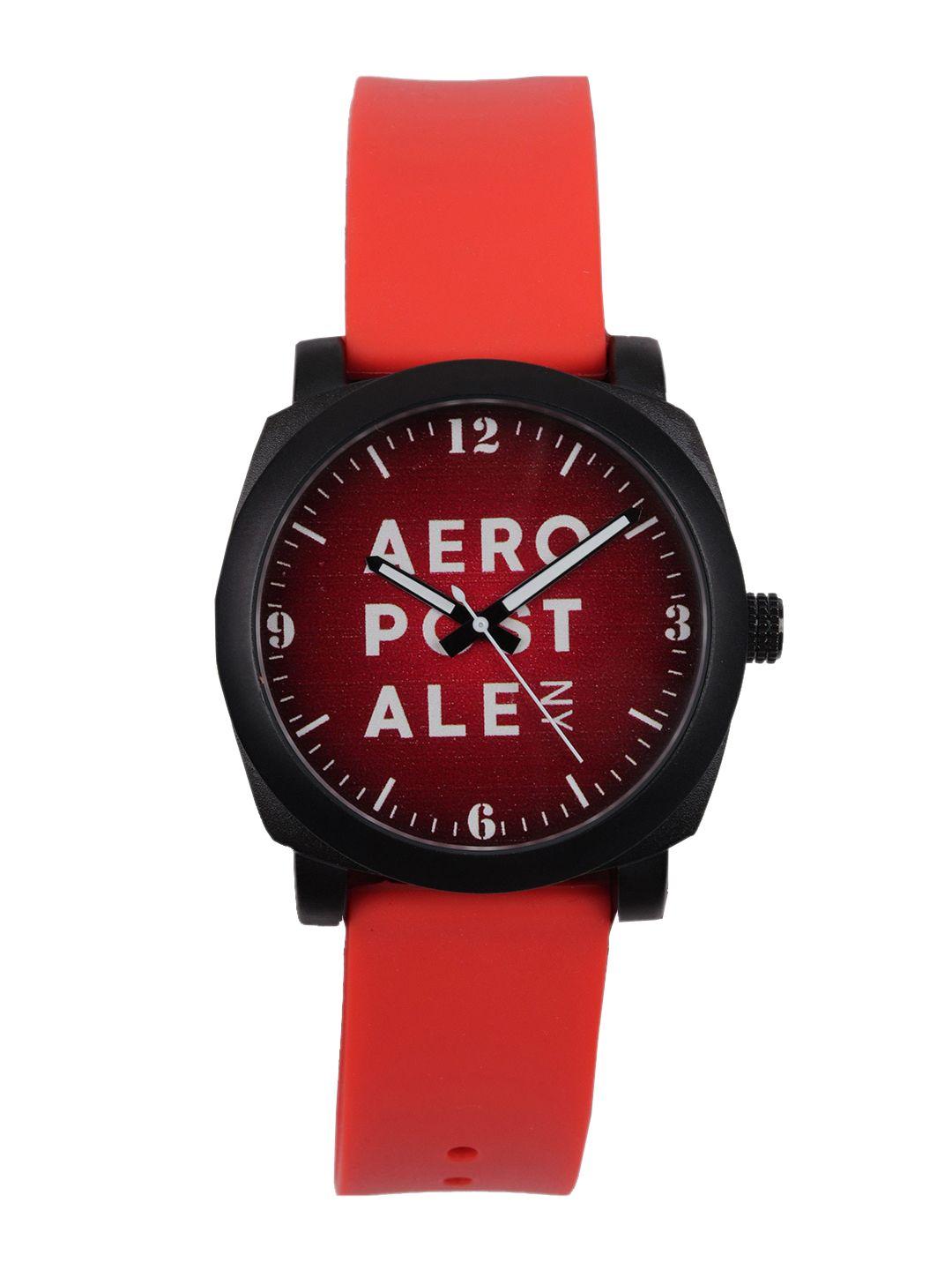 aeropostale unisex red brass printed dial & orange straps analogue watch aero_aw_e3