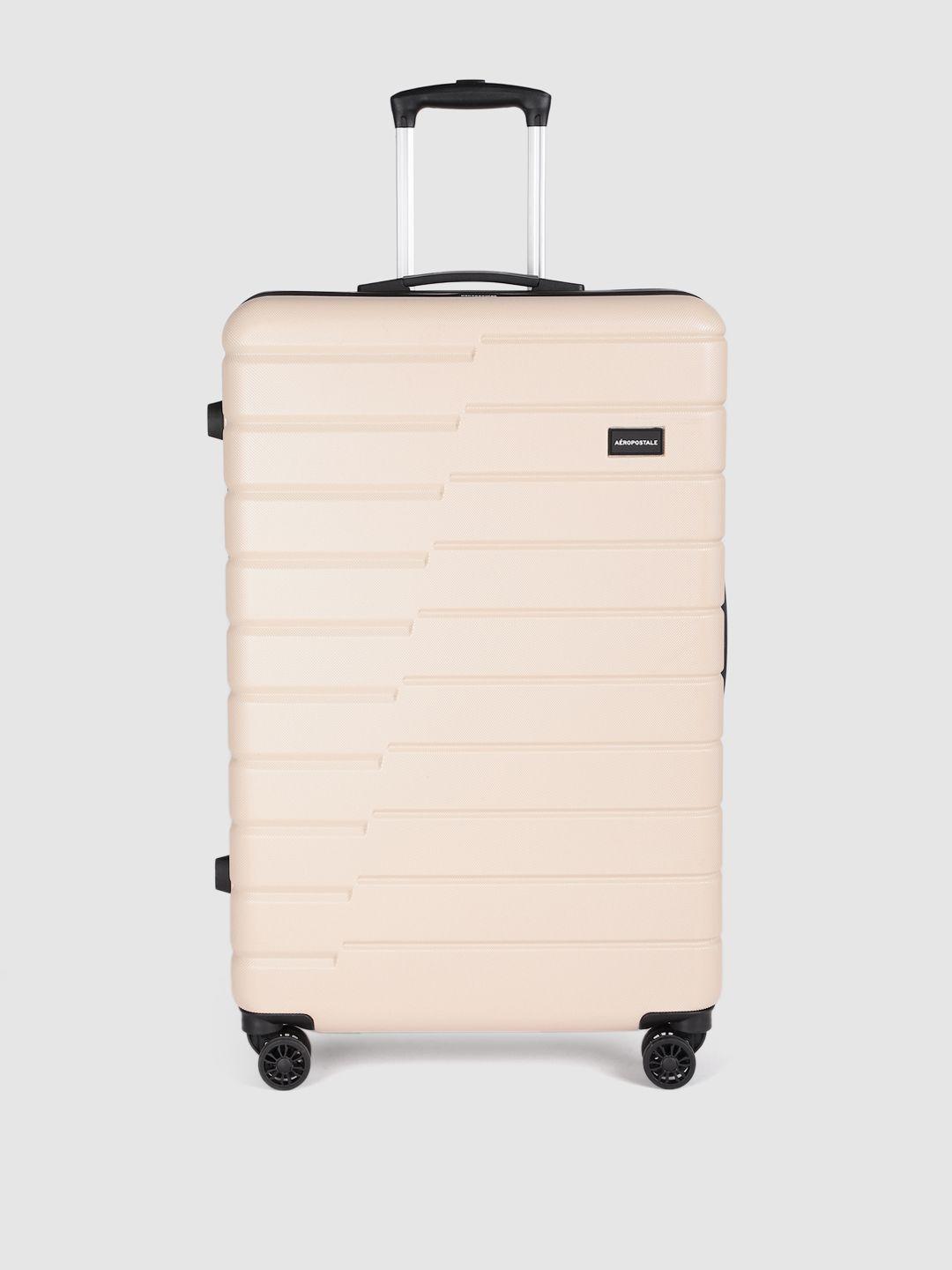 aeropostale unisex textured hard shell large-sized trolley suitcase