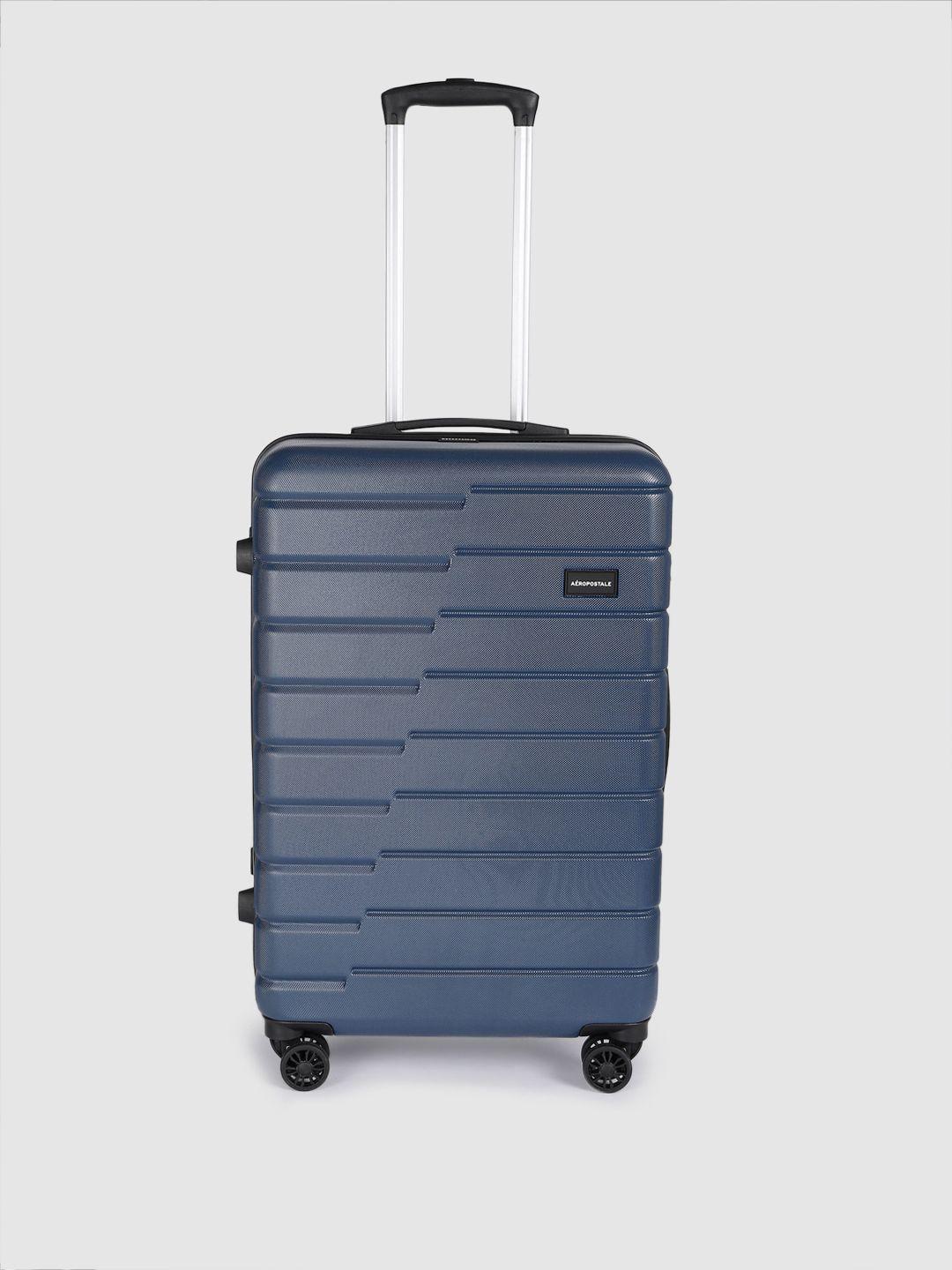 aeropostale unisex textured hard shell medium-sized trolley suitcase