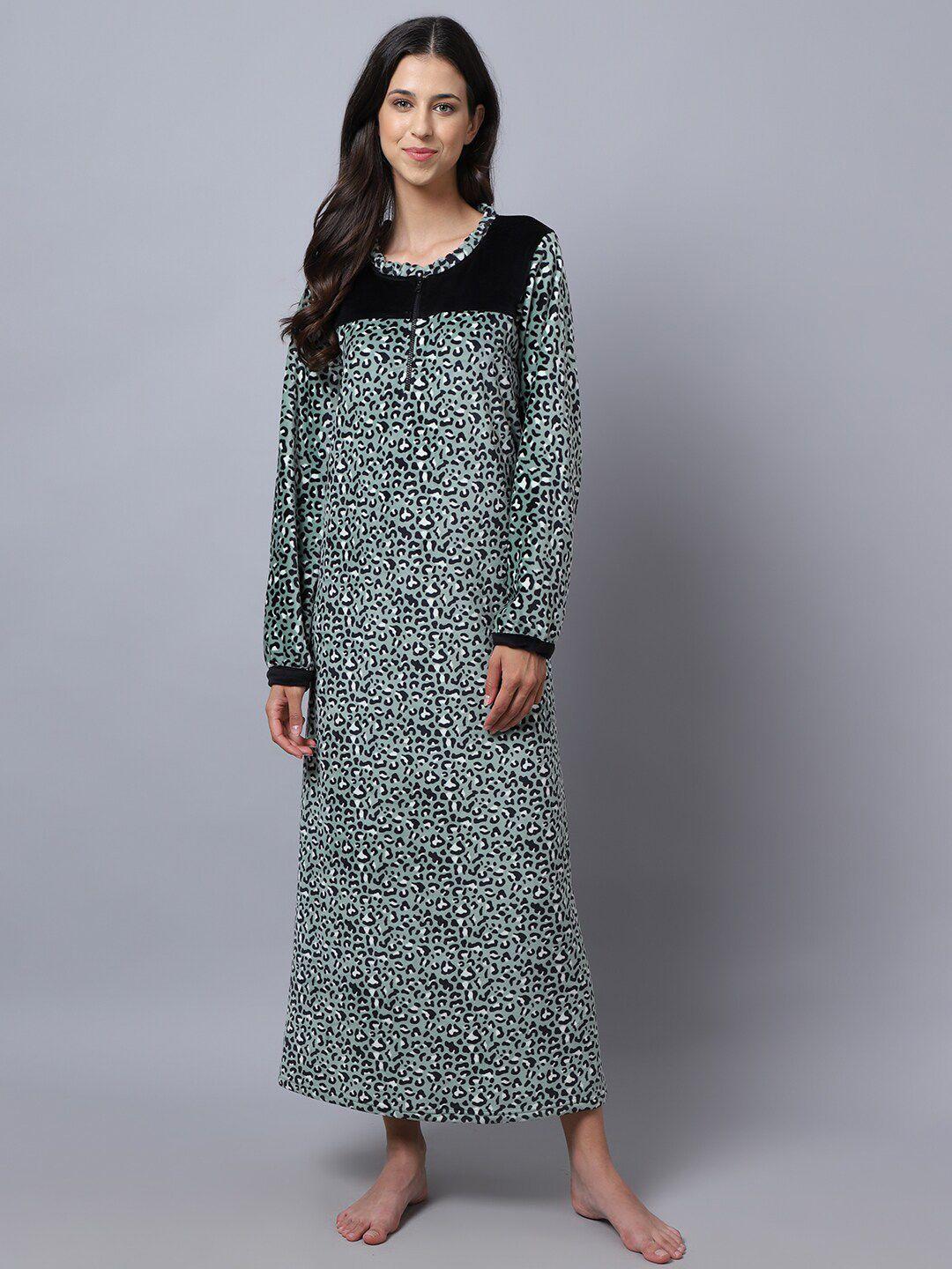 aerowarm animal printed maxi nightdress