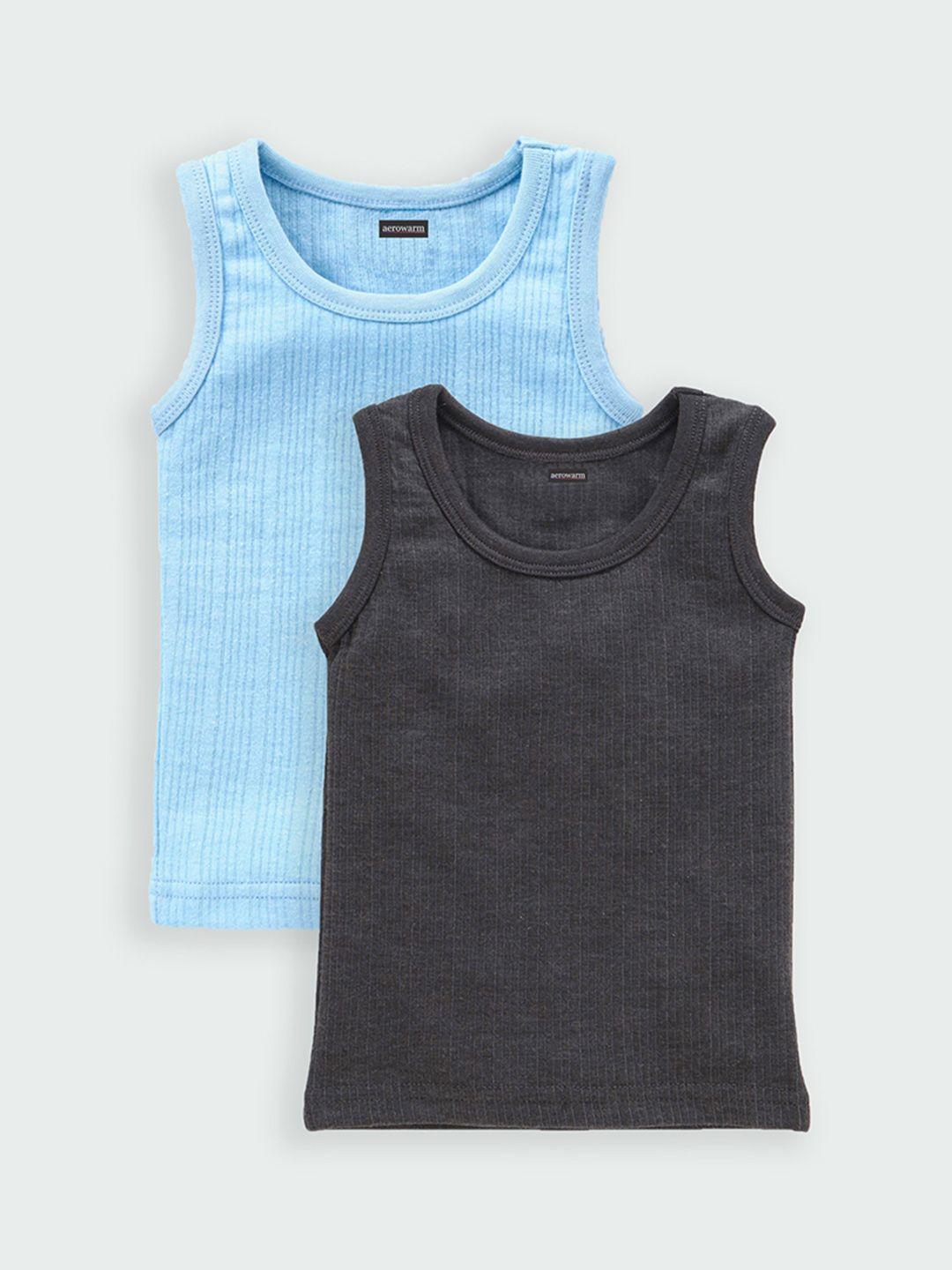 aerowarm kids pack of 2 ribbed ultra soft thermal tops