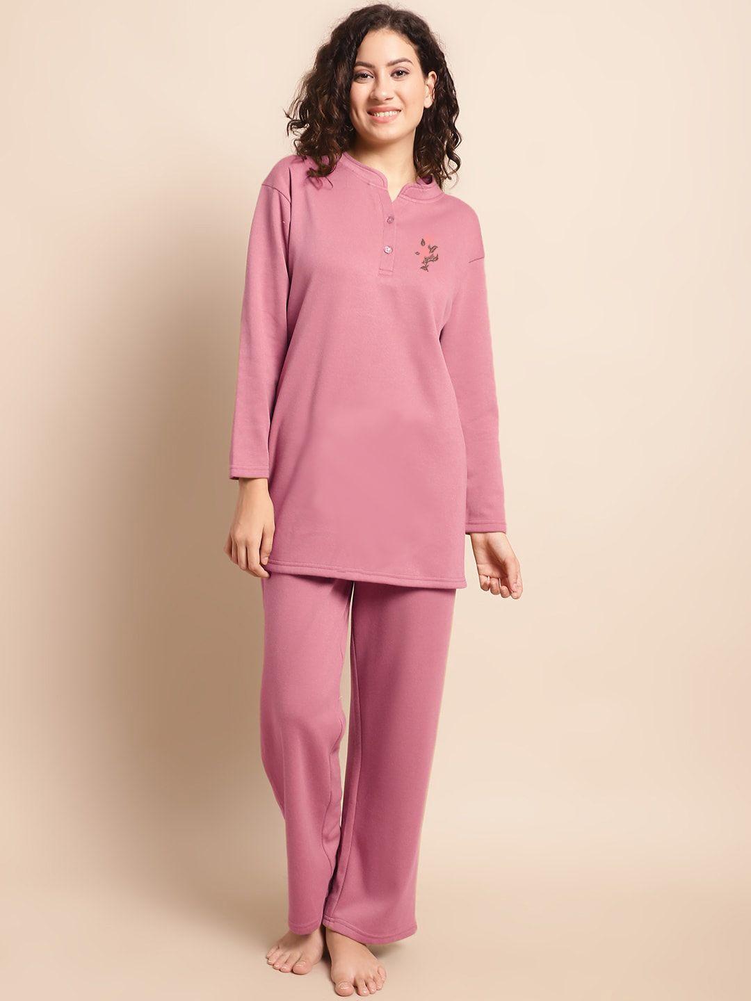 aerowarm women pink night suit