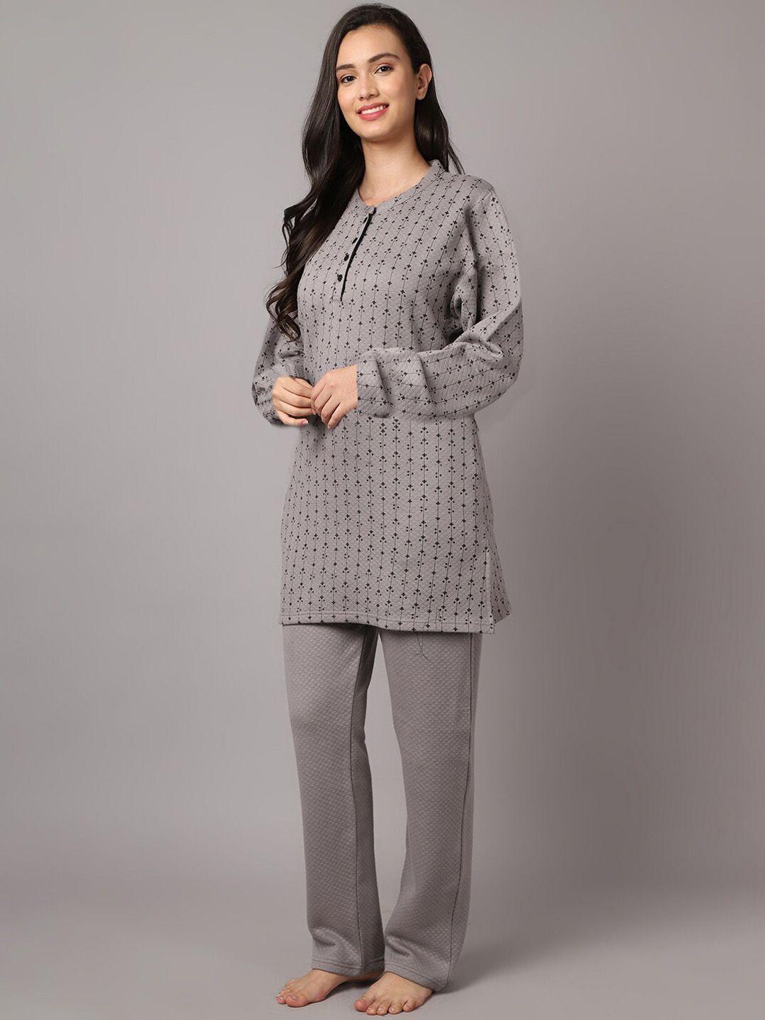 aerowarm women printed night suit