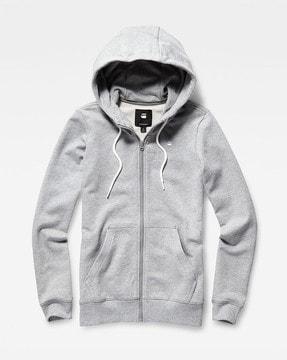 aerva slim zip-front hoodie with pockets