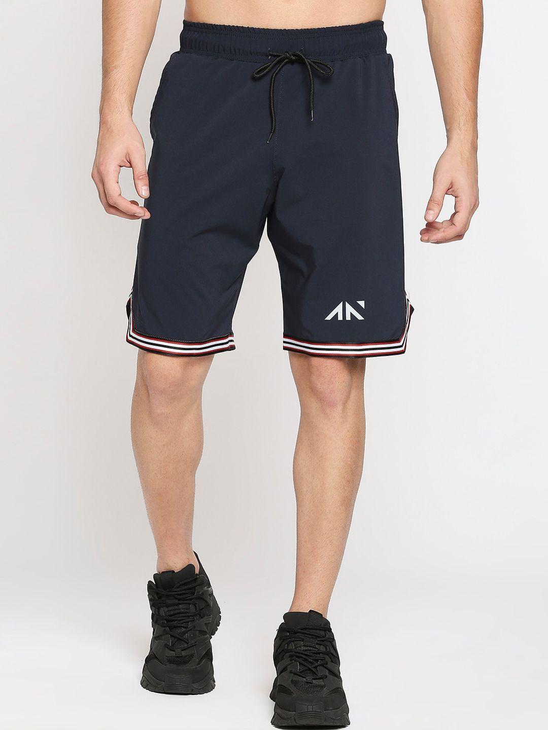 aesthetic nation men navy blue loose fit training or gym sports shorts