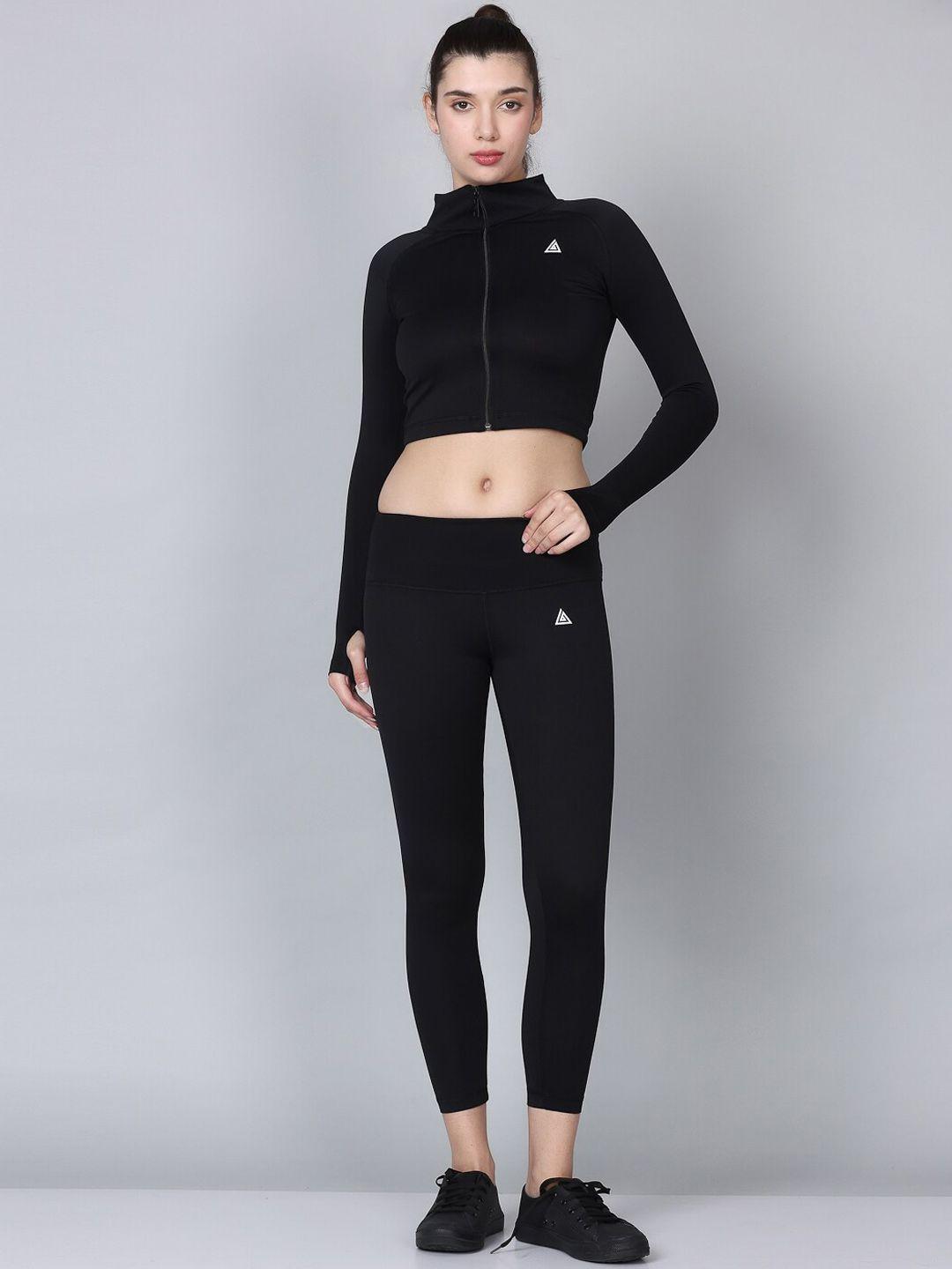 aesthetic bodies high neck zipper jacket with leggings gym co-ords