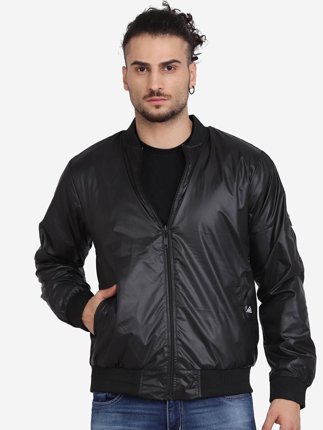 aesthetic bodies men black reversible crop bomber jacket