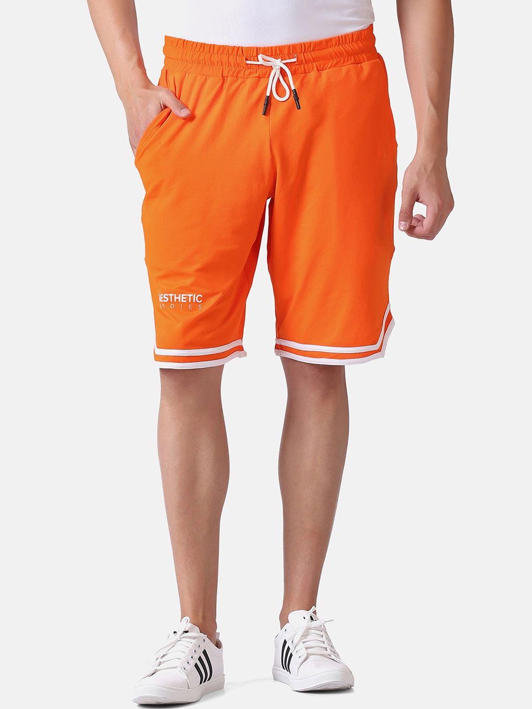 aesthetic bodies men orange training or gym shorts