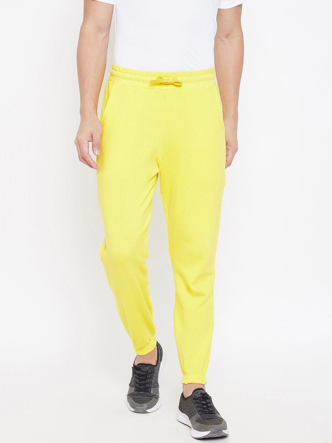 aesthetic bodies men yellow solid joggers