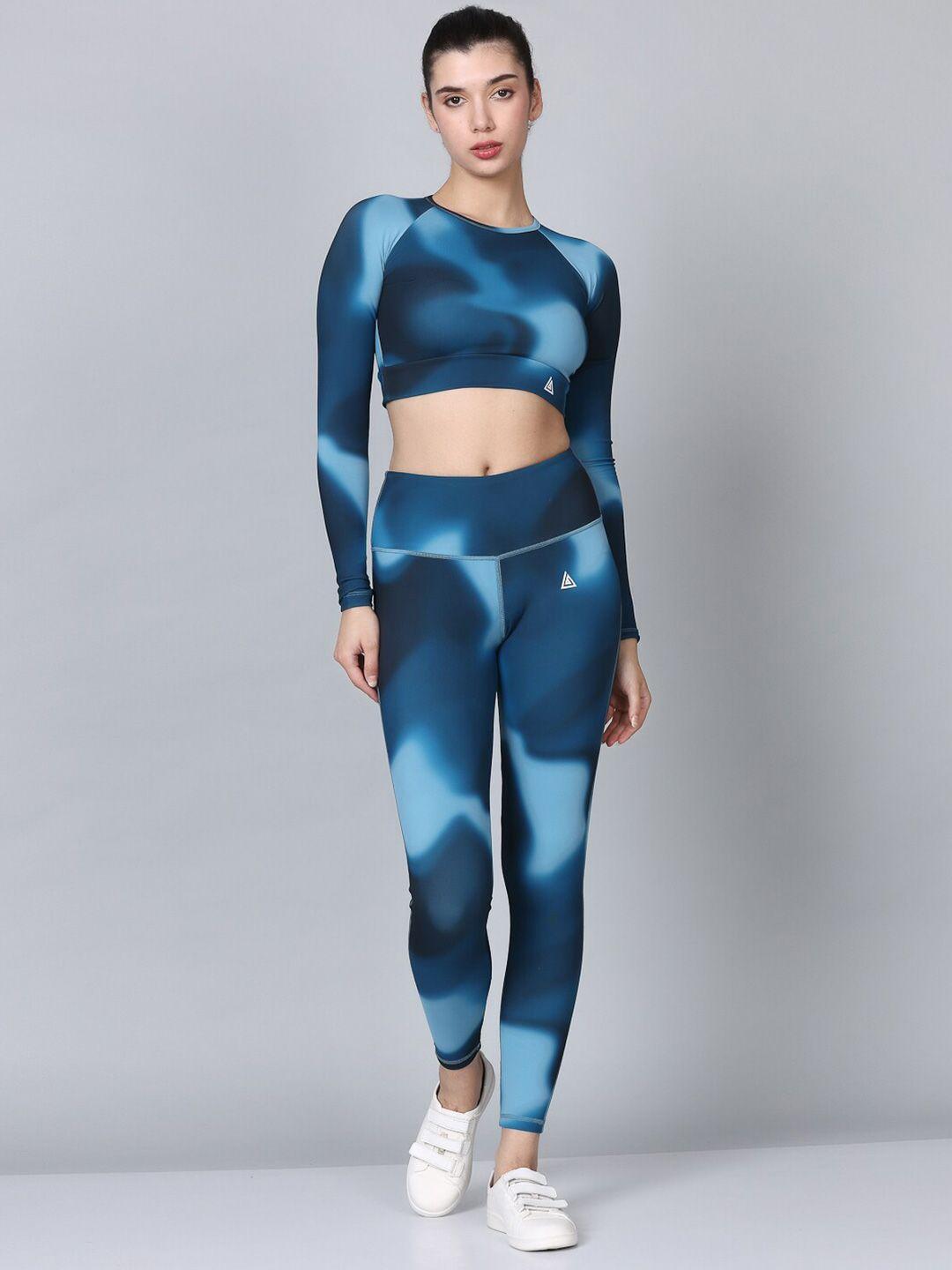 aesthetic bodies printed top with tights sports co-ords