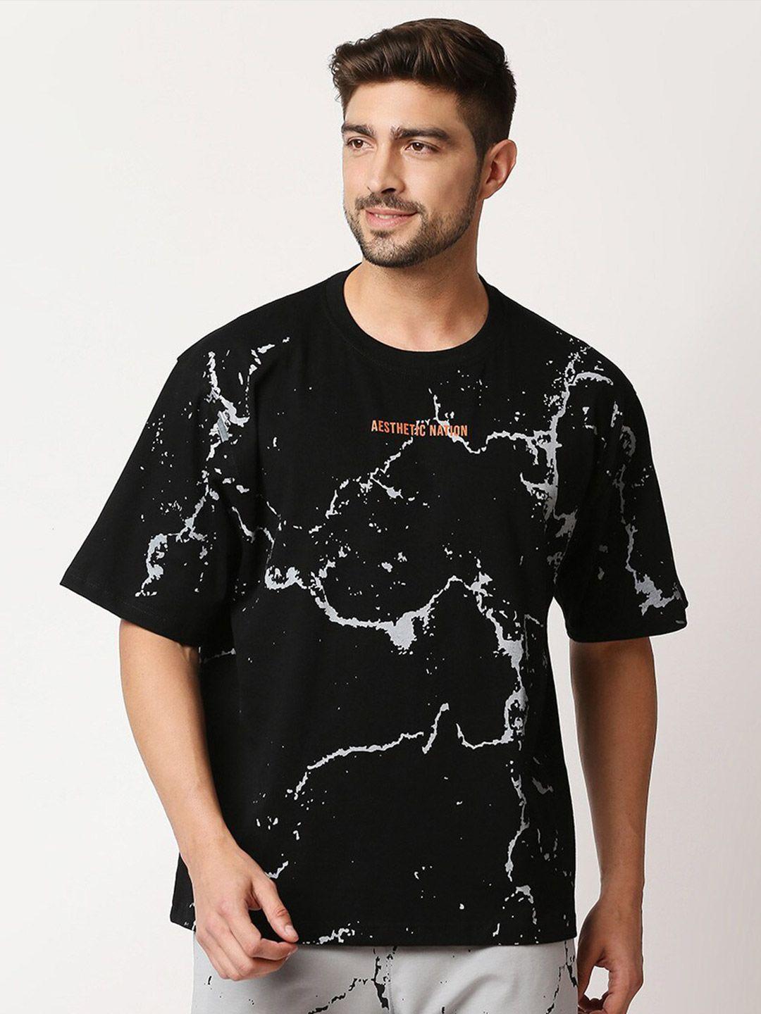 aesthetic nation abstract printed anti odour loose cotton t-shirt