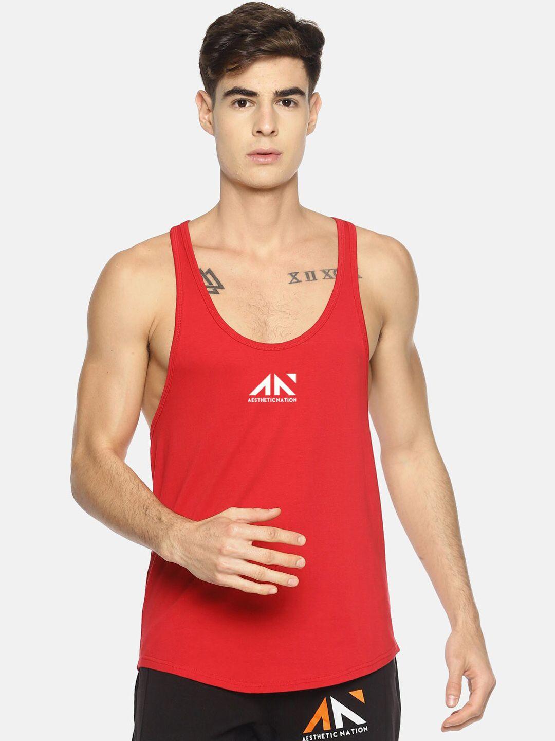 aesthetic nation brand logo-printed anti-odor sports innerwear vest