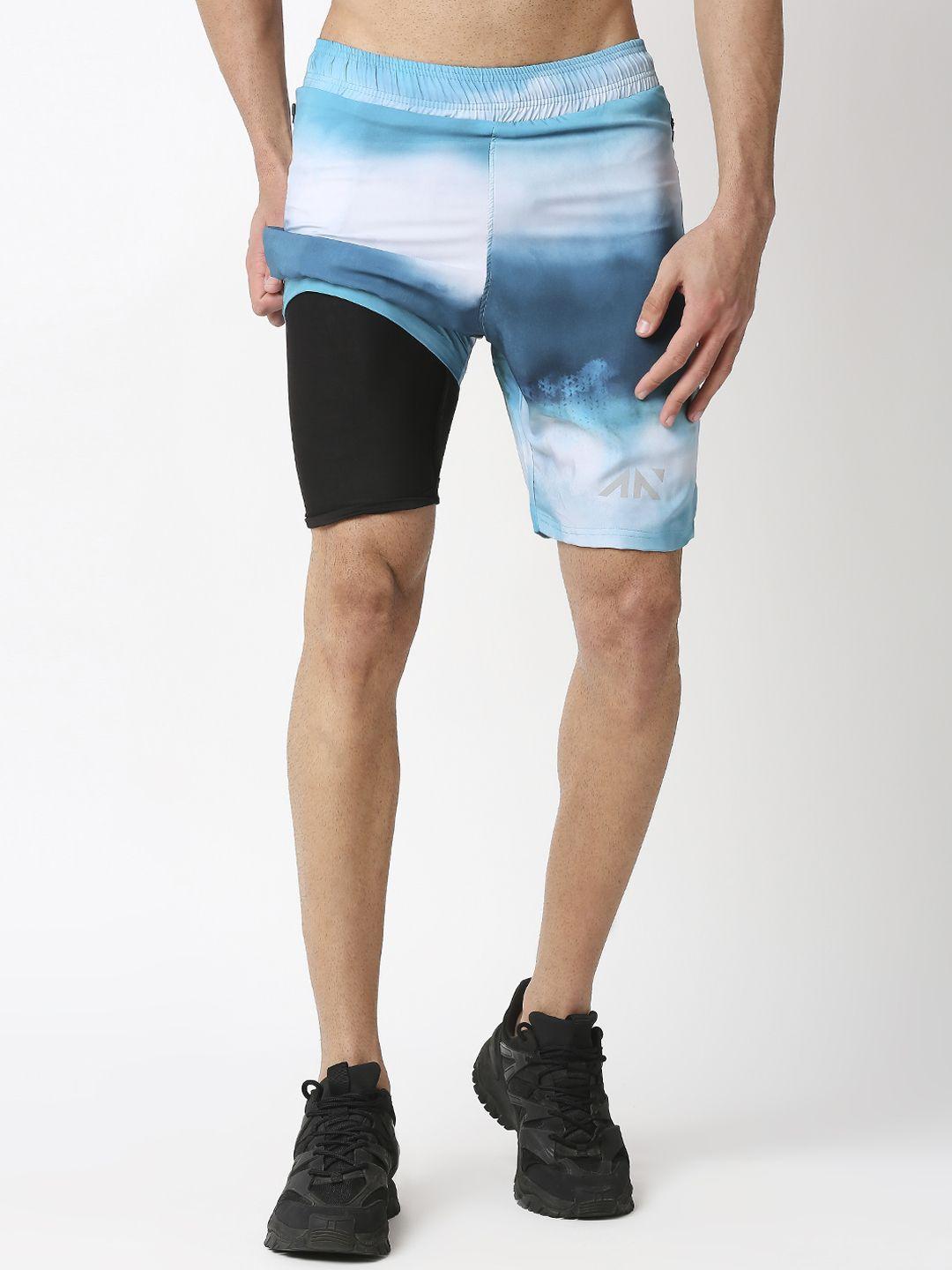 aesthetic nation men ombre printed slim fit rapid-dry training or gym sports shorts