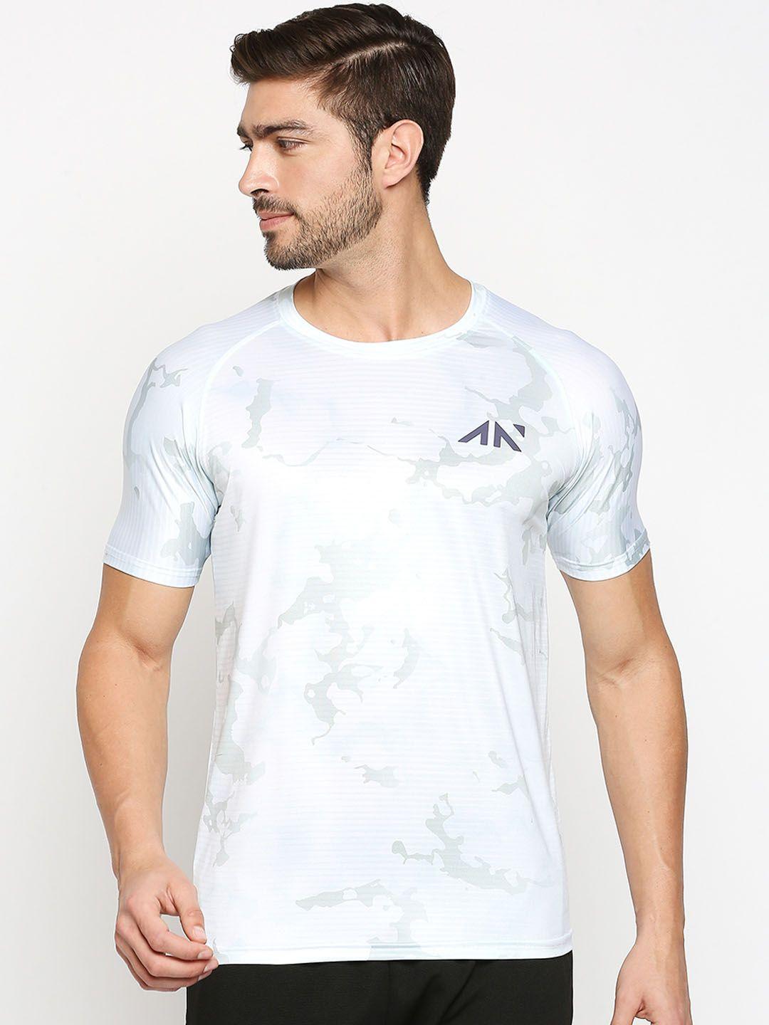 aesthetic nation men white printed dri-fit t-shirt